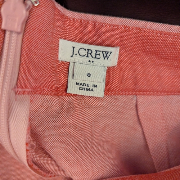 LN EUC 🩷 J. CREW 🩷 2-Tone Pink Cotton Midi Sirt 😍 FAUX WRAP FLUTED SZ 6 or 8 - Picture 7 of 8